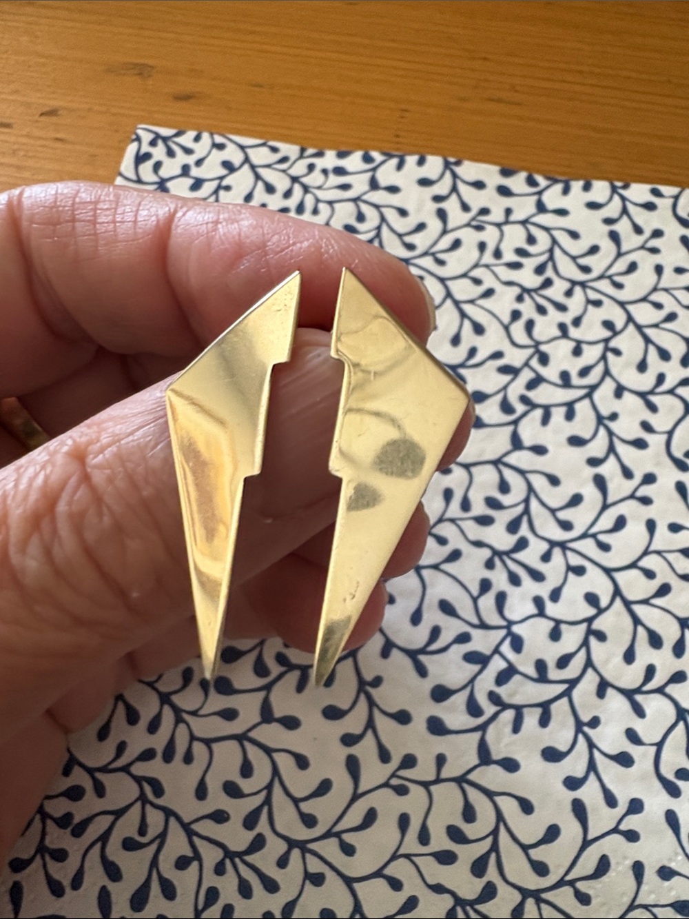 Geometric Gold Tone Metal Statement Earrings